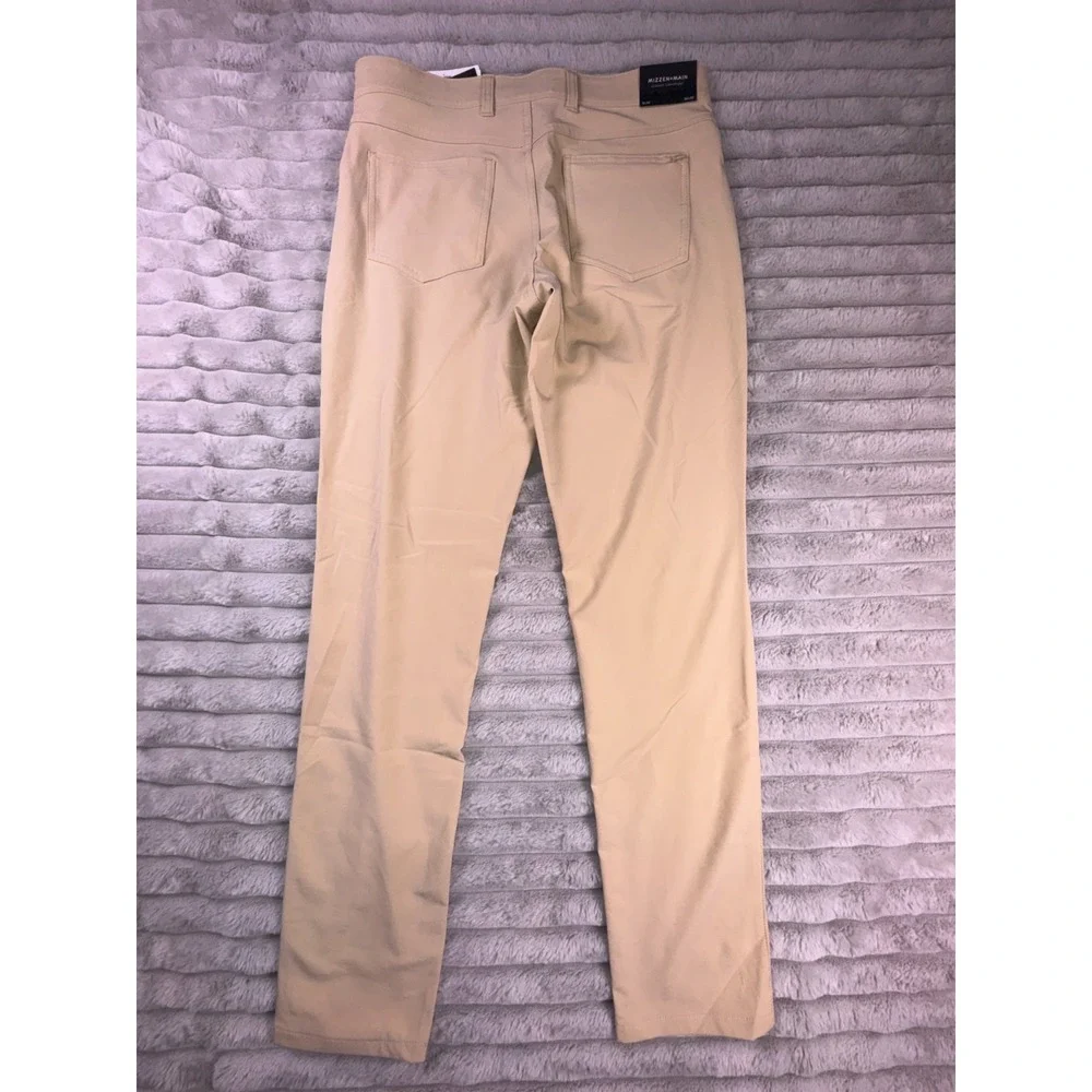 Mizzen+Main Helmsman Pants Mens 30x32 Chino Khaki Stretch Slim Fit Tapered‎ Leg